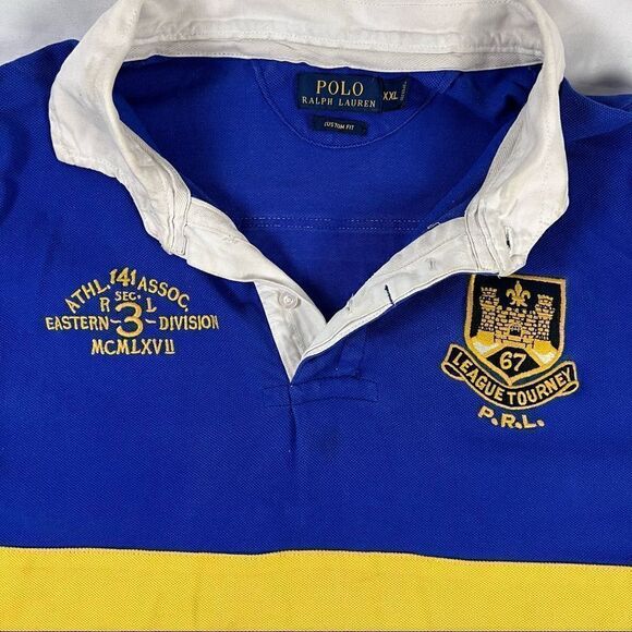 VINTAGE MENS Polo Ralph Lauren Custom Fit '67 Rugby League Tourney Polo XXL - Picture 3 of 6